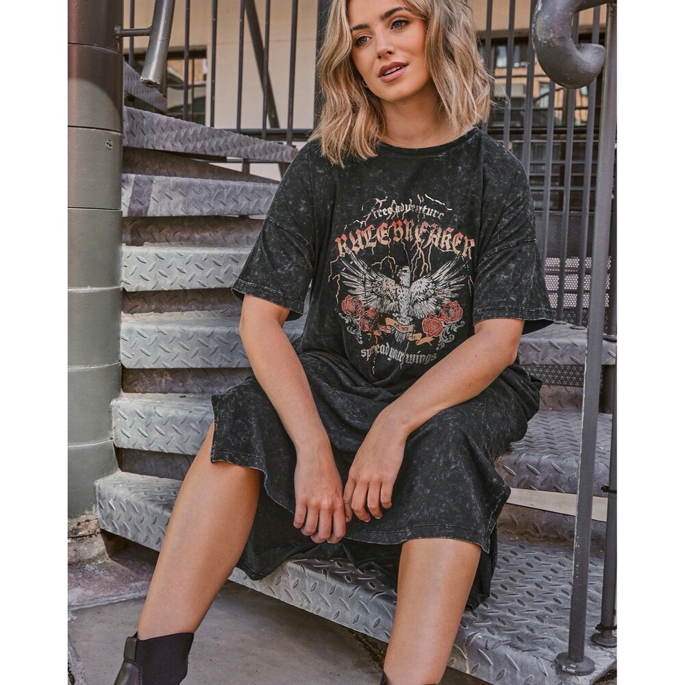 Yours Rule Breaker' Oversized Midaxi T-Shirt Dress size 26/28 3XL)